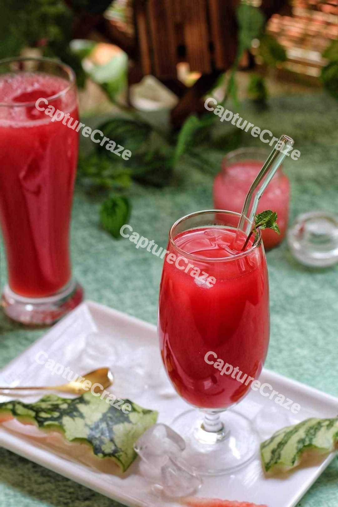 Glasses of watermelon juice